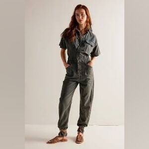 Free People Marci Dark Wash Coverall